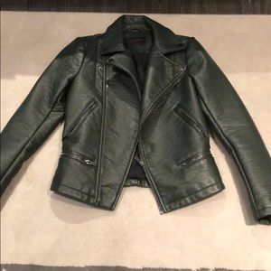 Zara Deep Forest Green Leather Jacket